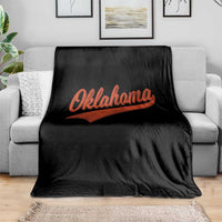 Vintage Oklahoma Orange Throwback Distressed Throw Blanket Retro Classic OK State Pride - Wonder Print Shop