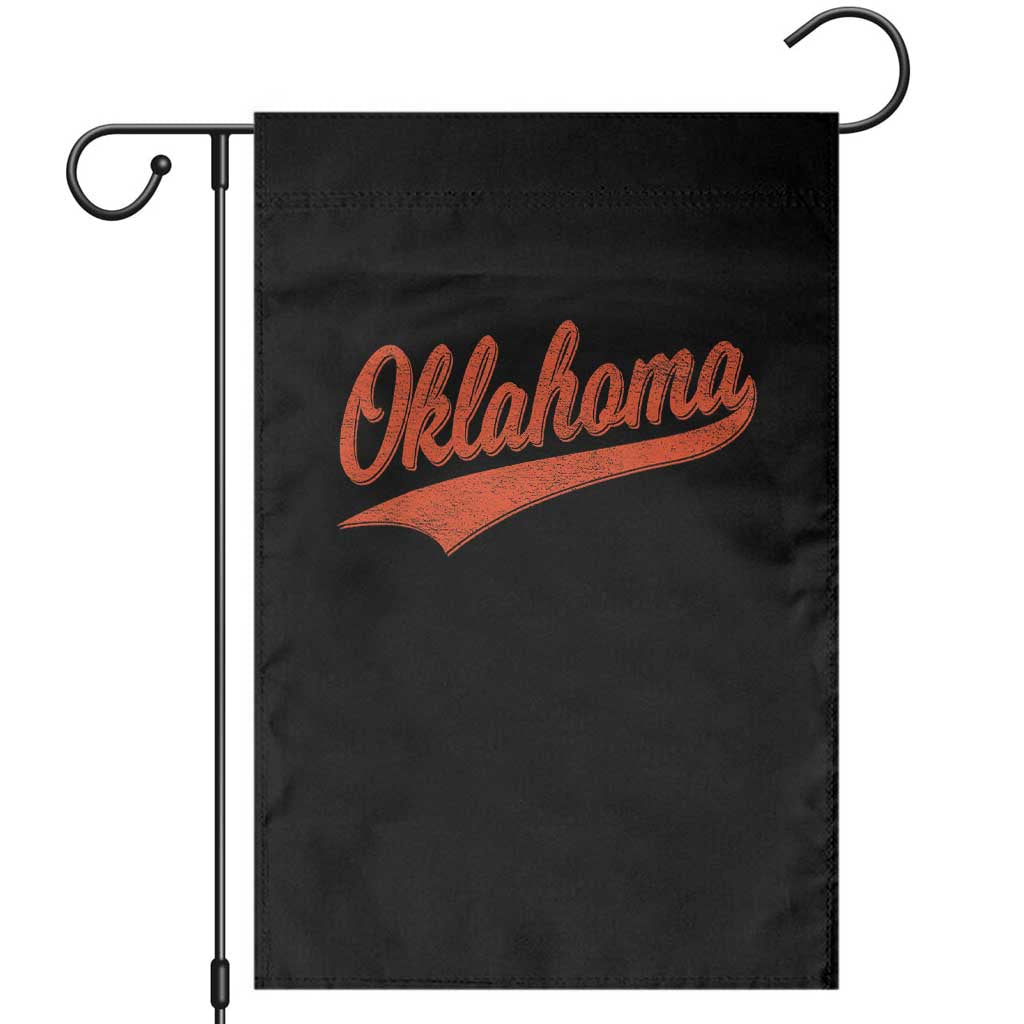 Vintage Oklahoma Orange Throwback Distressed Garden Flag Retro Classic OK State Pride - Wonder Print Shop