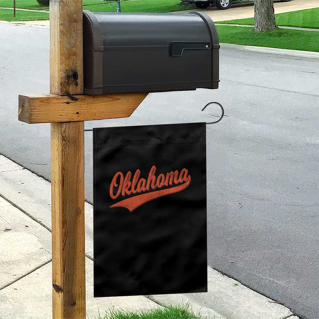 Vintage Oklahoma Orange Throwback Distressed Garden Flag Retro Classic OK State Pride - Wonder Print Shop