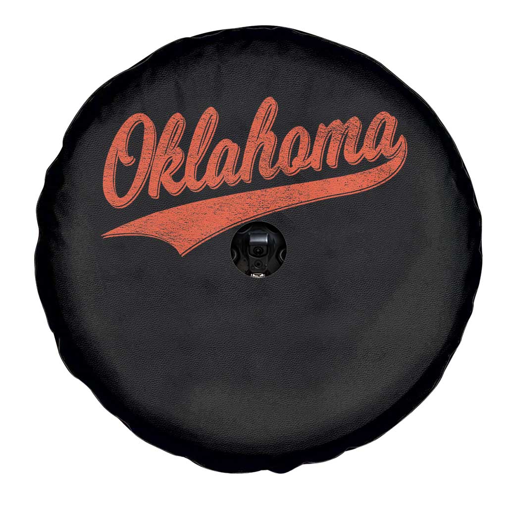 Vintage Oklahoma Orange Throwback Distressed Spare Tire Cover Retro Classic OK State Pride - Wonder Print Shop