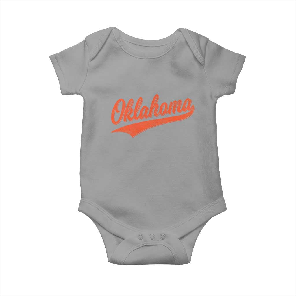 Vintage Oklahoma Orange Throwback Distressed Baby Onesie Retro Classic OK State Pride - Wonder Print Shop