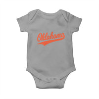 Vintage Oklahoma Orange Throwback Distressed Baby Onesie Retro Classic OK State Pride - Wonder Print Shop