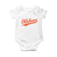 Vintage Oklahoma Orange Throwback Distressed Baby Onesie Retro Classic OK State Pride - Wonder Print Shop