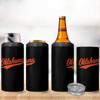 Vintage Oklahoma Orange Throwback Distressed 4 in 1 Can Cooler Tumbler Retro Classic OK State Pride - Wonder Print Shop