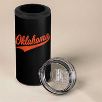 Vintage Oklahoma Orange Throwback Distressed 4 in 1 Can Cooler Tumbler Retro Classic OK State Pride - Wonder Print Shop