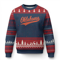Vintage Oklahoma Orange Throwback Distressed Ugly Christmas Sweater Retro Classic OK State Pride - Wonder Print Shop