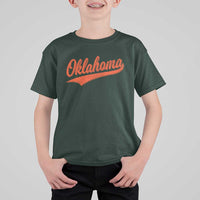 Vintage Oklahoma Orange Throwback Distressed T Shirt For Kid Retro Classic OK State Pride - Wonder Print Shop