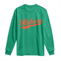 Vintage Oklahoma Orange Throwback Distressed Long Sleeve Shirt Retro Classic OK State Pride - Wonder Print Shop