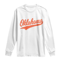 Vintage Oklahoma Orange Throwback Distressed Long Sleeve Shirt Retro Classic OK State Pride - Wonder Print Shop
