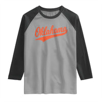 Vintage Oklahoma Orange Throwback Distressed Raglan Shirt Retro Classic OK State Pride - Wonder Print Shop