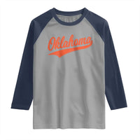 Vintage Oklahoma Orange Throwback Distressed Raglan Shirt Retro Classic OK State Pride - Wonder Print Shop