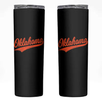 Vintage Oklahoma Orange Throwback Distressed Skinny Tumbler Retro Classic OK State Pride - Wonder Print Shop