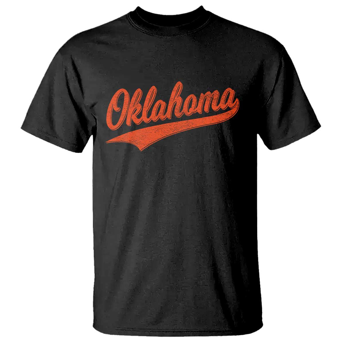 Vintage Oklahoma Orange Throwback Distressed T Shirt Retro Classic OK State Pride - Wonder Print Shop