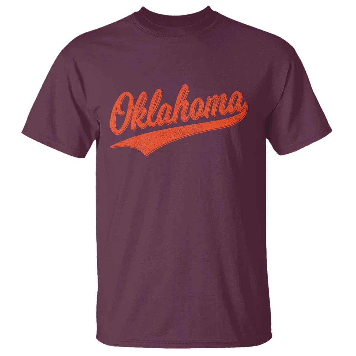 Vintage Oklahoma Orange Throwback Distressed T Shirt Retro Classic OK State Pride - Wonder Print Shop