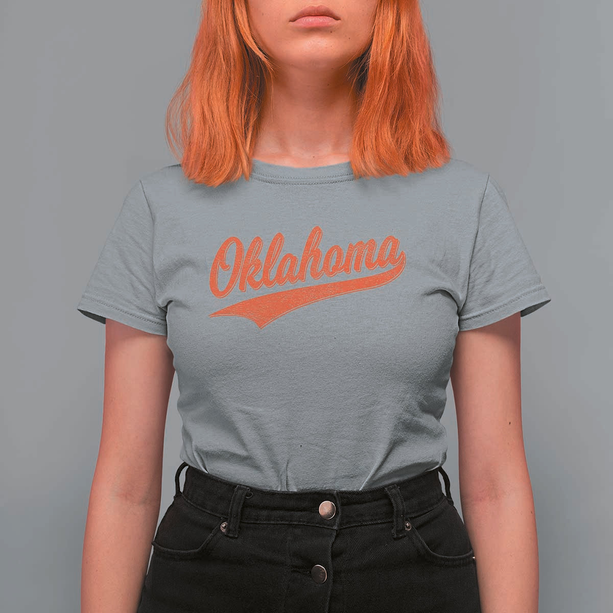 Vintage Oklahoma Orange Throwback Distressed T Shirt For Women Retro Classic OK State Pride - Wonder Print Shop