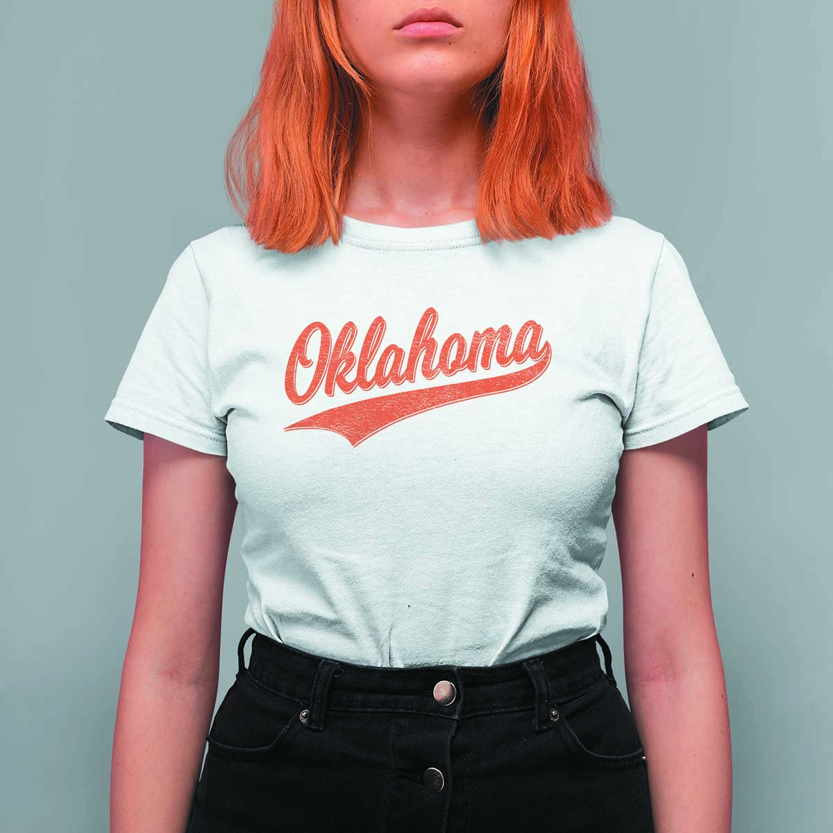 Vintage Oklahoma Orange Throwback Distressed T Shirt For Women Retro Classic OK State Pride - Wonder Print Shop