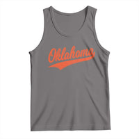 Vintage Oklahoma Orange Throwback Distressed Tank Top Retro Classic OK State Pride - Wonder Print Shop