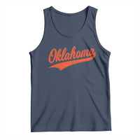 Vintage Oklahoma Orange Throwback Distressed Tank Top Retro Classic OK State Pride - Wonder Print Shop