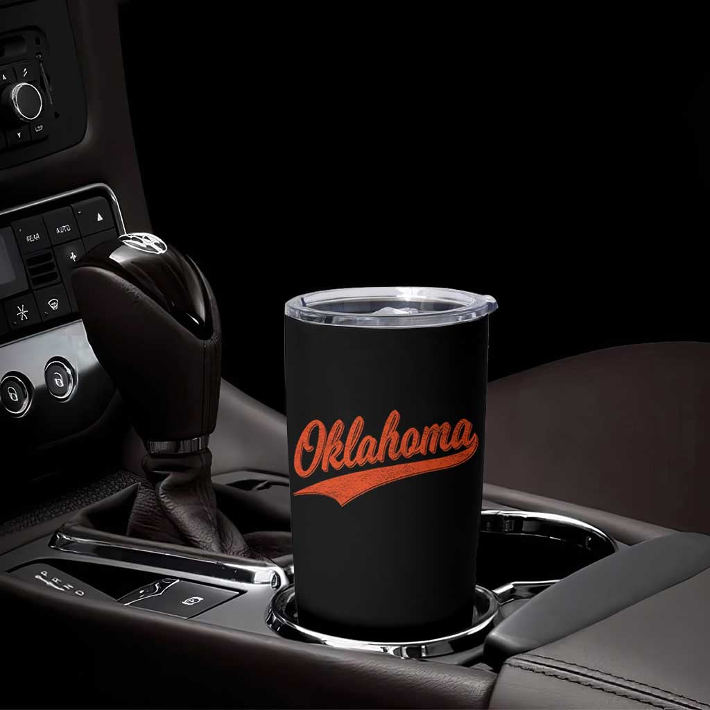 Vintage Oklahoma Orange Throwback Distressed Tumbler Cup Retro Classic OK State Pride - Wonder Print Shop