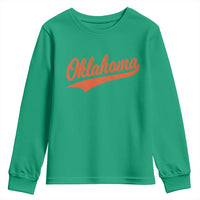 Vintage Oklahoma Orange Throwback Distressed Youth Sweatshirt Retro Classic OK State Pride - Wonder Print Shop