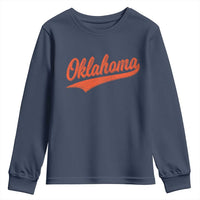 Vintage Oklahoma Orange Throwback Distressed Youth Sweatshirt Retro Classic OK State Pride - Wonder Print Shop