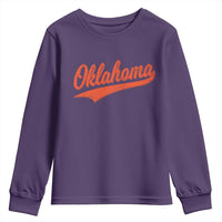 Vintage Oklahoma Orange Throwback Distressed Youth Sweatshirt Retro Classic OK State Pride - Wonder Print Shop
