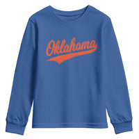 Vintage Oklahoma Orange Throwback Distressed Youth Sweatshirt Retro Classic OK State Pride - Wonder Print Shop