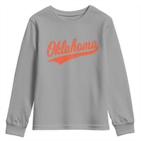 Vintage Oklahoma Orange Throwback Distressed Youth Sweatshirt Retro Classic OK State Pride - Wonder Print Shop