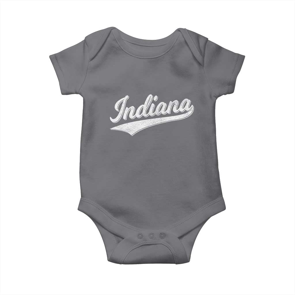 Vintage Indiana Retro Throwback Distressed Baby Onesie Retro Classic IN State Pride - Wonder Print Shop