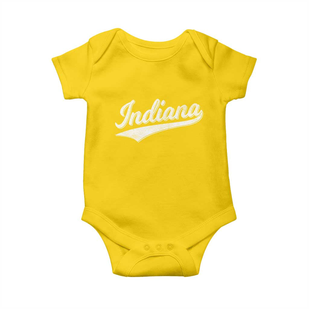 Vintage Indiana Retro Throwback Distressed Baby Onesie Retro Classic IN State Pride - Wonder Print Shop