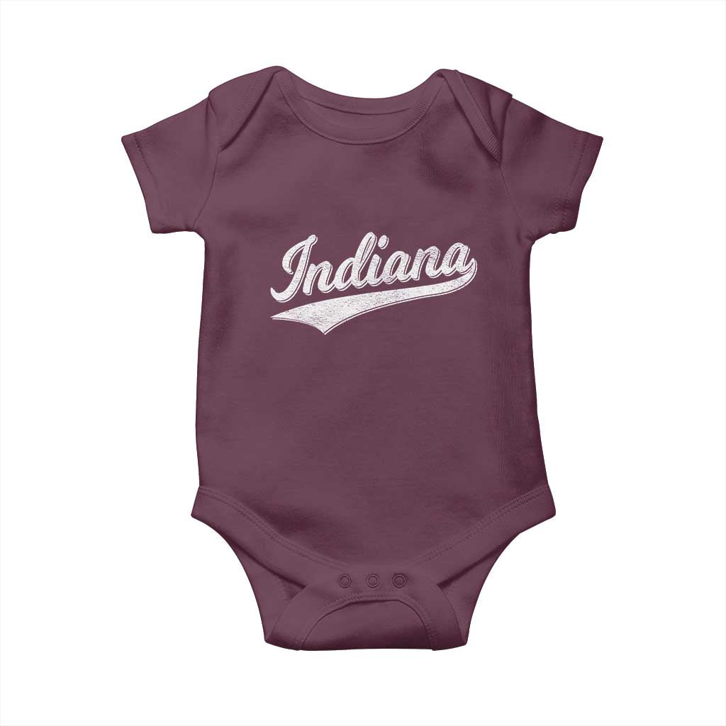 Vintage Indiana Retro Throwback Distressed Baby Onesie Retro Classic IN State Pride - Wonder Print Shop