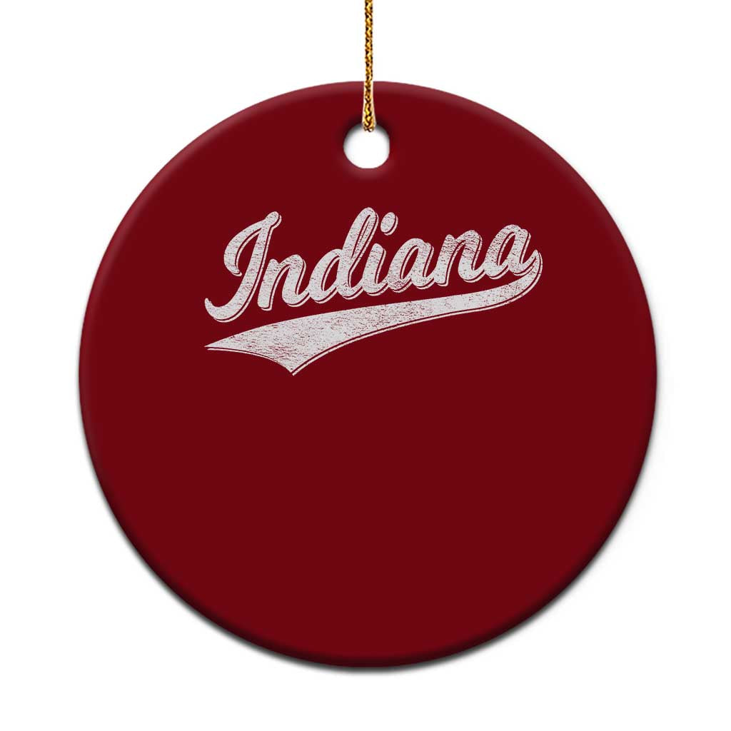 Vintage Indiana Retro Throwback Distressed Ceramic Ornament Retro Classic IN State Pride - Wonder Print Shop