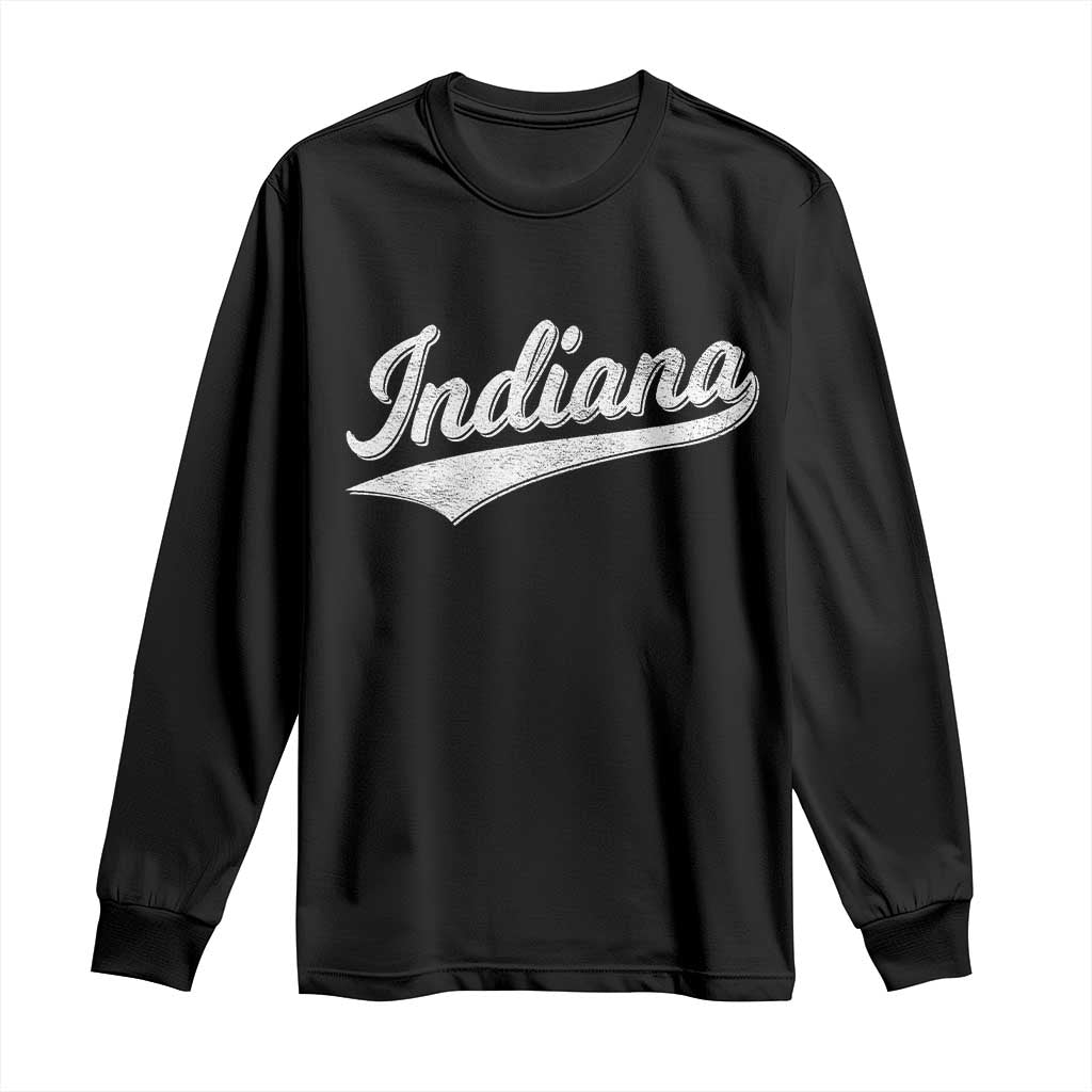 Vintage Indiana Retro Throwback Distressed Long Sleeve Shirt Retro Classic IN State Pride - Wonder Print Shop