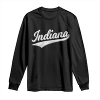 Vintage Indiana Retro Throwback Distressed Long Sleeve Shirt Retro Classic IN State Pride - Wonder Print Shop