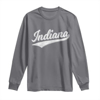 Vintage Indiana Retro Throwback Distressed Long Sleeve Shirt Retro Classic IN State Pride - Wonder Print Shop