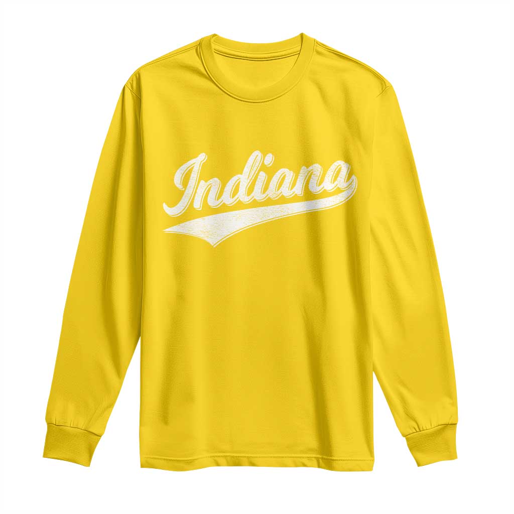 Vintage Indiana Retro Throwback Distressed Long Sleeve Shirt Retro Classic IN State Pride - Wonder Print Shop