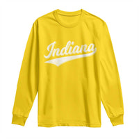 Vintage Indiana Retro Throwback Distressed Long Sleeve Shirt Retro Classic IN State Pride - Wonder Print Shop
