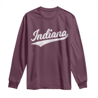 Vintage Indiana Retro Throwback Distressed Long Sleeve Shirt Retro Classic IN State Pride - Wonder Print Shop