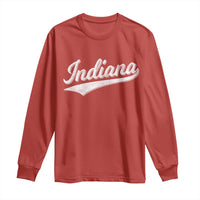 Vintage Indiana Retro Throwback Distressed Long Sleeve Shirt Retro Classic IN State Pride - Wonder Print Shop