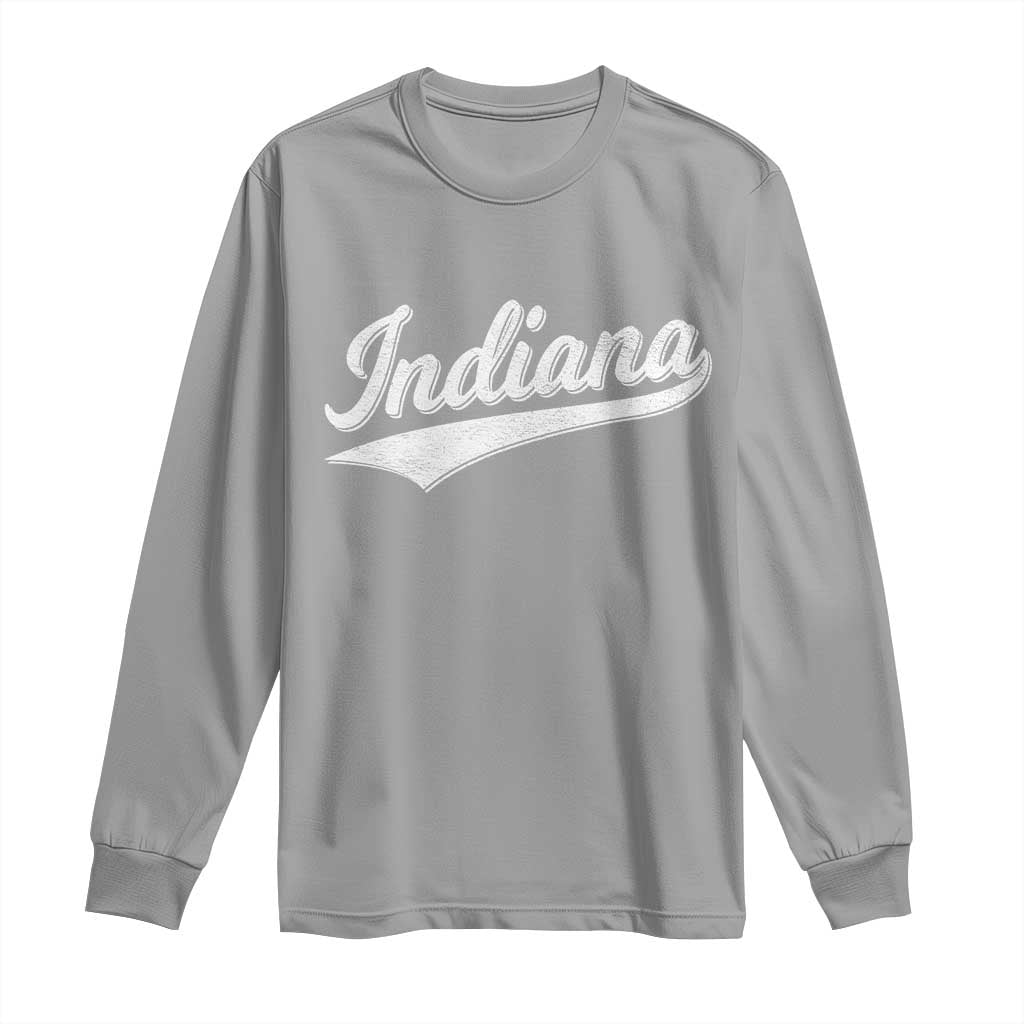 Vintage Indiana Retro Throwback Distressed Long Sleeve Shirt Retro Classic IN State Pride - Wonder Print Shop