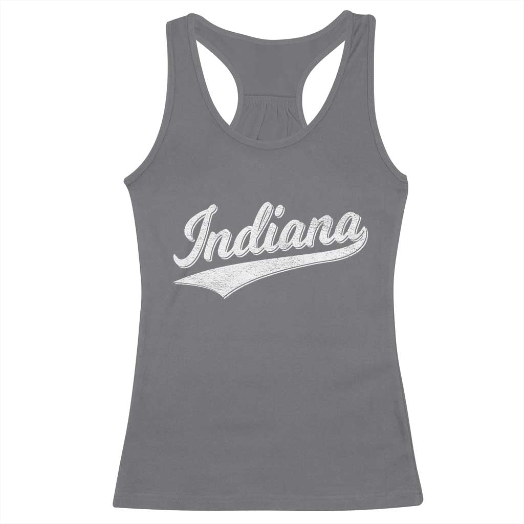 Vintage Indiana Retro Throwback Distressed Racerback Tank Top Retro Classic IN State Pride - Wonder Print Shop