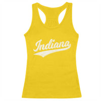 Vintage Indiana Retro Throwback Distressed Racerback Tank Top Retro Classic IN State Pride - Wonder Print Shop