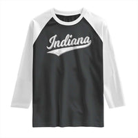 Vintage Indiana Retro Throwback Distressed Raglan Shirt Retro Classic IN State Pride - Wonder Print Shop
