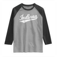 Vintage Indiana Retro Throwback Distressed Raglan Shirt Retro Classic IN State Pride - Wonder Print Shop