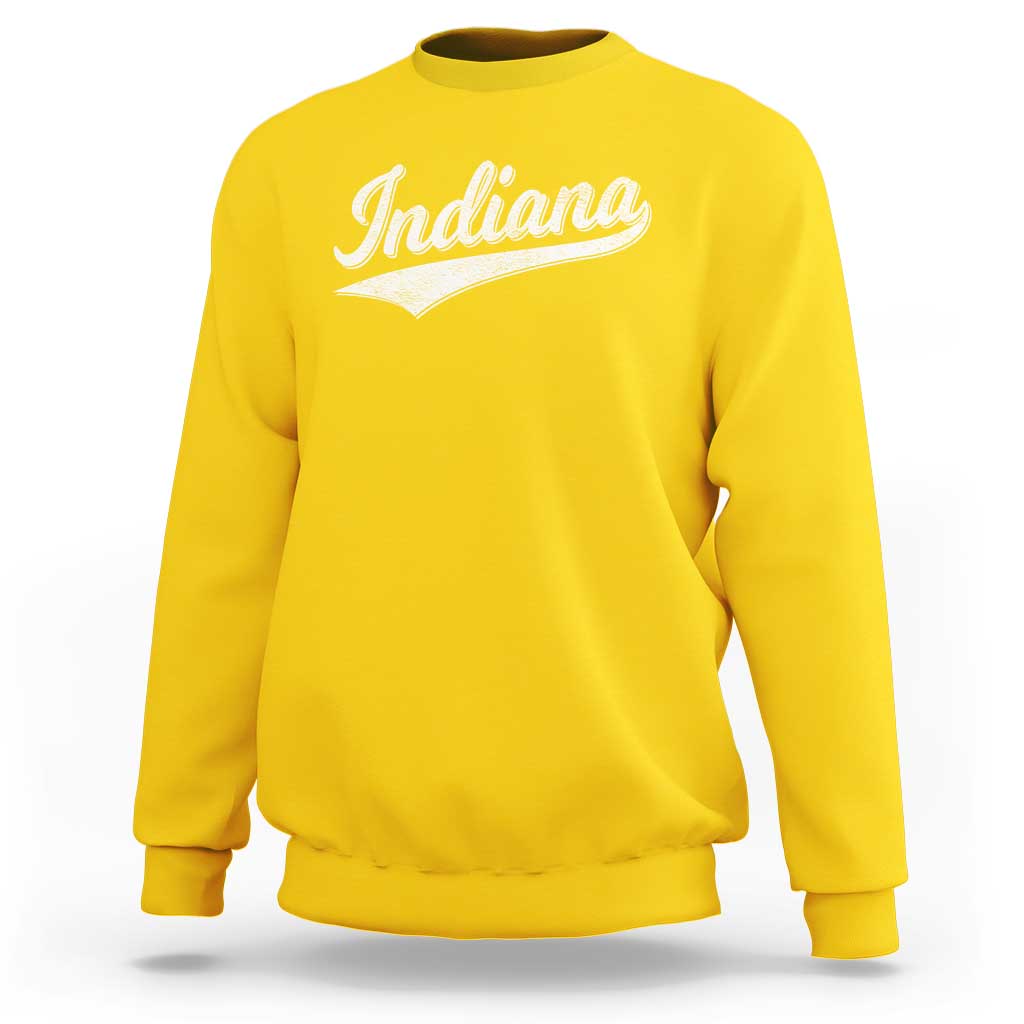 Vintage Indiana Retro Throwback Distressed Sweatshirt Retro Classic IN State Pride - Wonder Print Shop