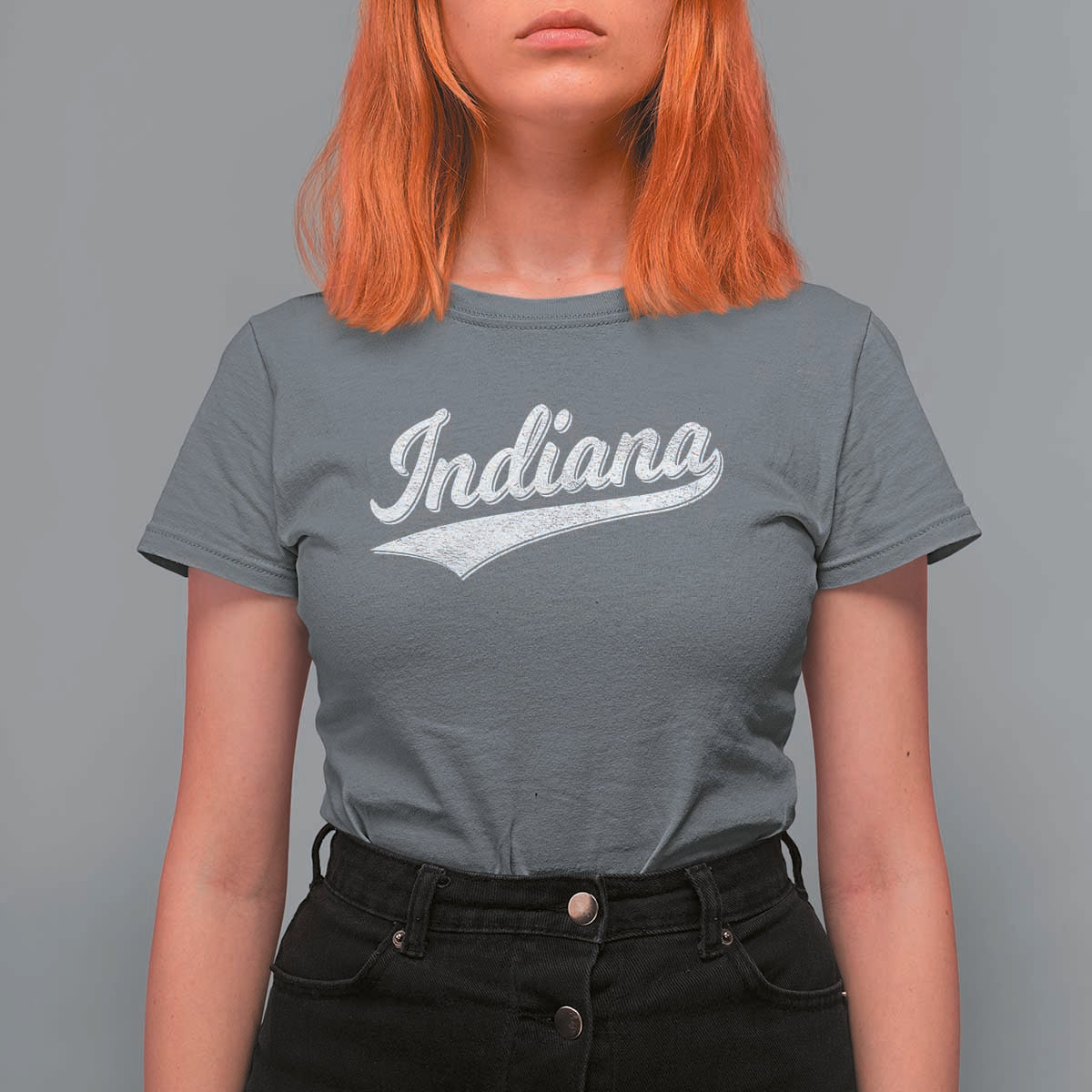 Vintage Indiana Retro Throwback Distressed T Shirt For Women Retro Classic IN State Pride - Wonder Print Shop