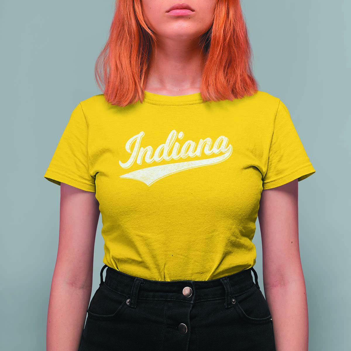 Vintage Indiana Retro Throwback Distressed T Shirt For Women Retro Classic IN State Pride - Wonder Print Shop