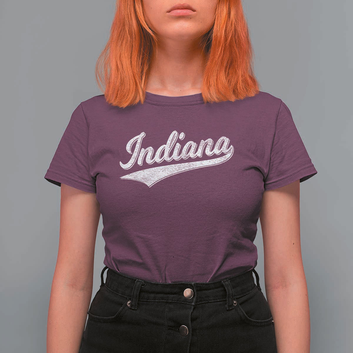 Vintage Indiana Retro Throwback Distressed T Shirt For Women Retro Classic IN State Pride - Wonder Print Shop