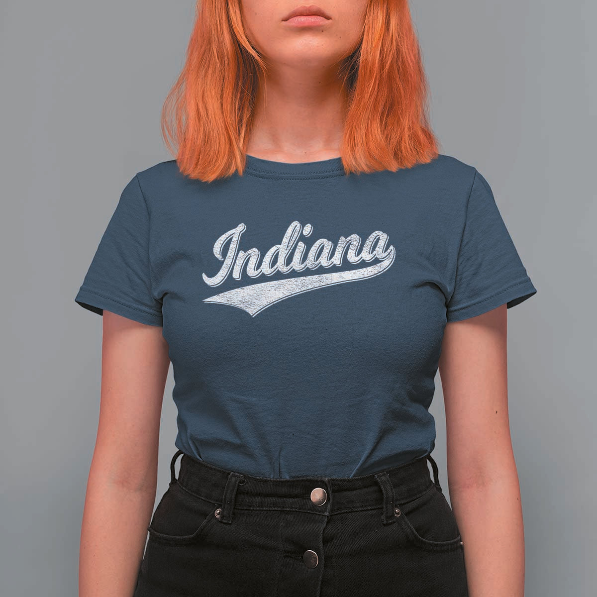 Vintage Indiana Retro Throwback Distressed T Shirt For Women Retro Classic IN State Pride - Wonder Print Shop