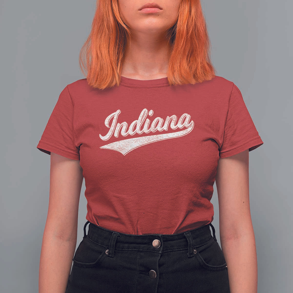 Vintage Indiana Retro Throwback Distressed T Shirt For Women Retro Classic IN State Pride - Wonder Print Shop